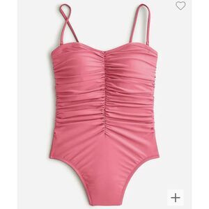 NWT J Crew‎ Ruched Sweetheart One-Piece Swimsuit Pink Women's size 22 UPF 50 New
